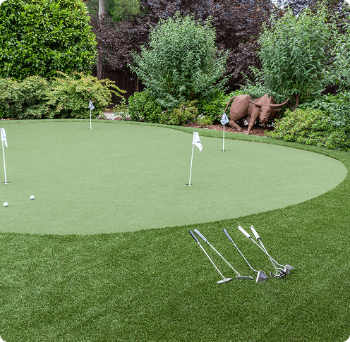 a putting green made of artificial turf